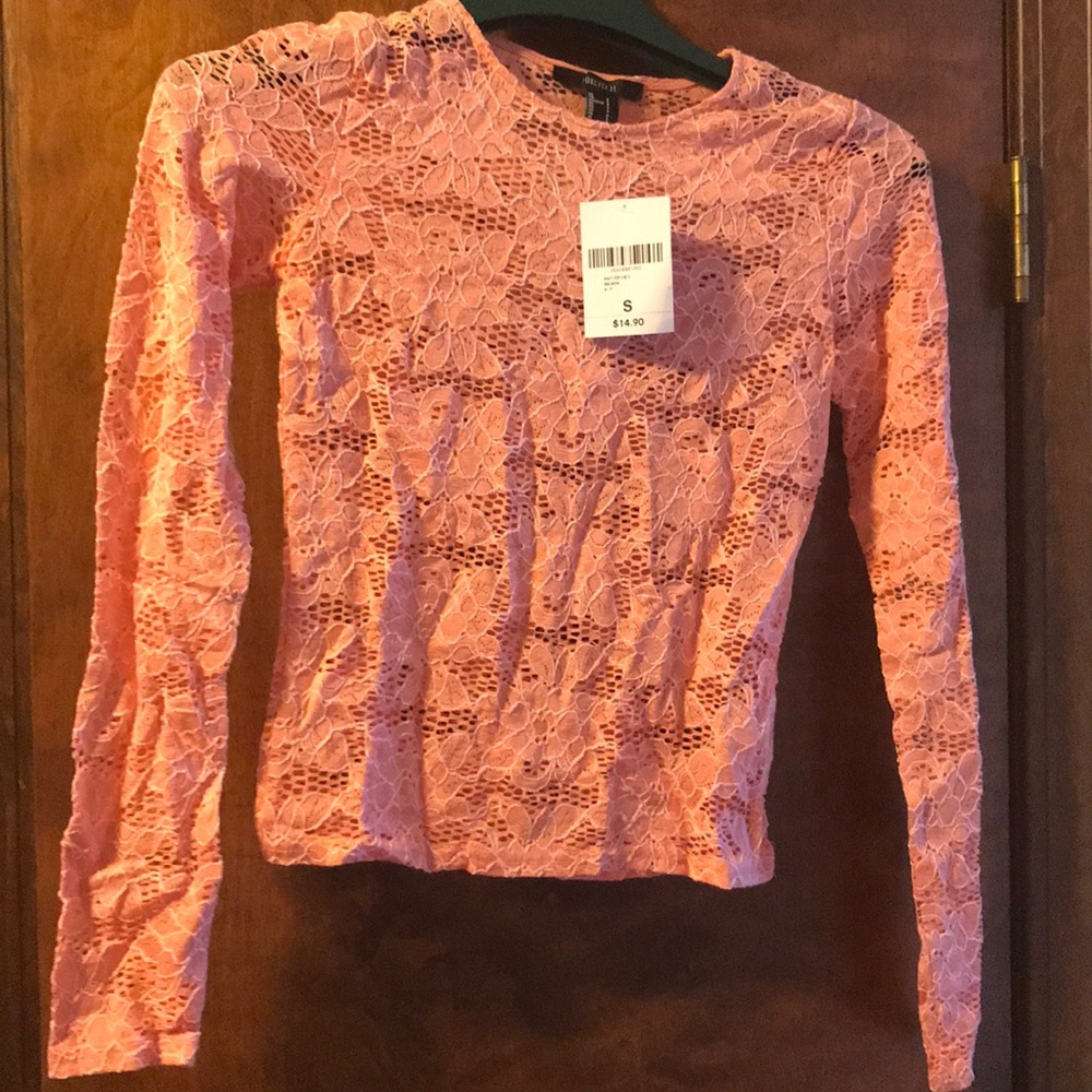 Coral lace top
